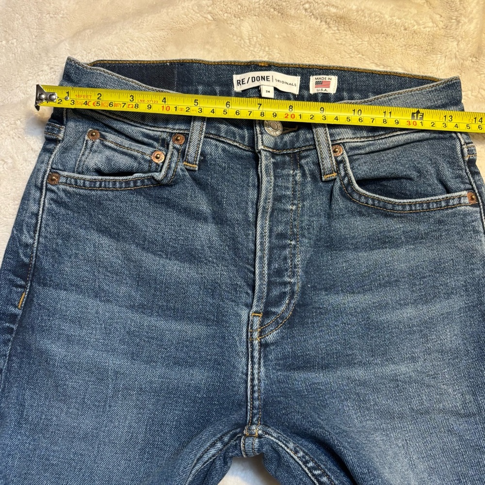 RE/DONE Jeans Size 24 Originals 90s High Rise Ankle Crop Mid-70s Wash Made USA - Picture 13 of 16